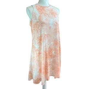 CALVIN KLEIN Petal Pink Floral Dress Sz 8 Spring Easter Church‎ Pretty Loose Fit